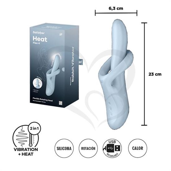 Heat Flex 4 - Vibrador con efecto calor y Flexible ademas con 4 Motores